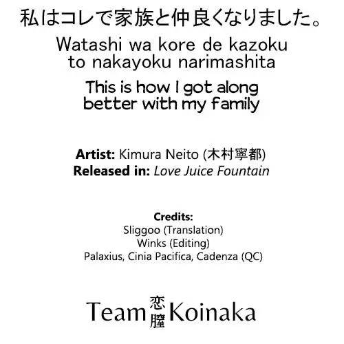 This is how I got along better with my family - Ch. 01